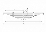 Задняя рессора для автомобилей производства ПАО "Камаз" 5513, 55111, 53216, 53213, 53211, 54112, 54212, 53228, 6540 14-листовая