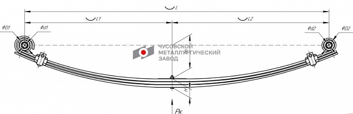 Задняя рессора УАЗ Патриот 3163 3-х листовая