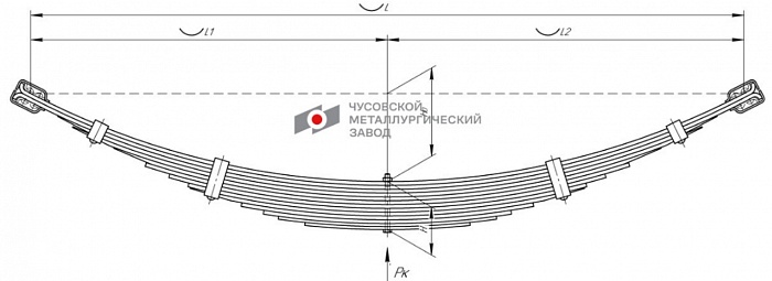 Передняя рессора УАЗ 452 (2206, 3962, 3303, 3909) 13-листовая