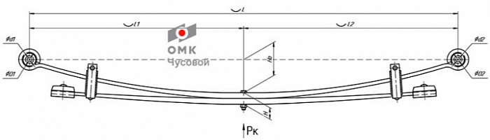 Задняя рессора УАЗ 236021-2912010-10 грузоподъемность 1100кг